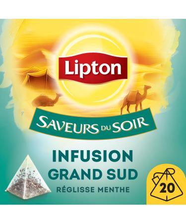 Lipton, Evening Flavors, Great South Infusions, Liquorice and Mint Taste, Relaxation, Ingredients of 100% Natural Origin, 20