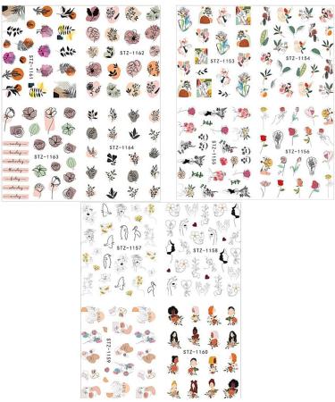 Dornail Abstract Floral Nail Stickers - Water Transfer Decals for Spring/Summer Nail Art - Buy Online on GoSupps.com