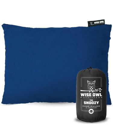 Wise Owl Outfitters Camping Pillow - Travel Pillow, Camping Accessories for Backpacking and Travel - Compressible Memory Foam Pillow - Small/Medium Small (Pack of 1) Blue