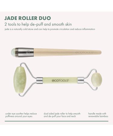 EcoTools Jade Facial Roller and Eye Roller Duo - Skincare Tool Set for Under Eye Puffiness and Dark Circles - Buy Online on GoSupps.com