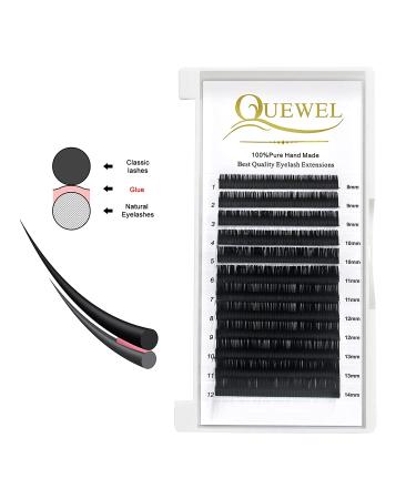 Classic Individual 0.15 D Curl Mix Eyelash Extension Supplies | 8-14mm Length | Optional 0.03/0.05/0.07/0.10/0.15/0.20 C/D Single Sizes Available - Buy Online on GoSupps.com