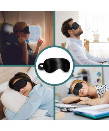 Adjustable Mulberry Silk Sleep Mask for Women and Men - Soft Comfort Eye Mask for Sleeping, Travel, Naps - Black - Buy Online on GoSupps.com