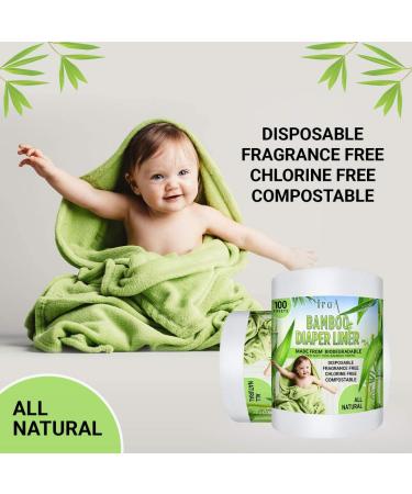 Disposable Cloth Diaper Bamboo Liners  4 Rolls  Fragrance Free & Chlorine Free  Compostable  Dye Free Flushable Biodegradable Viscose Bamboo Liners for Cloth Diaper 100 Each Sheets for 4 Rolls - Buy Online on GoSupps.com