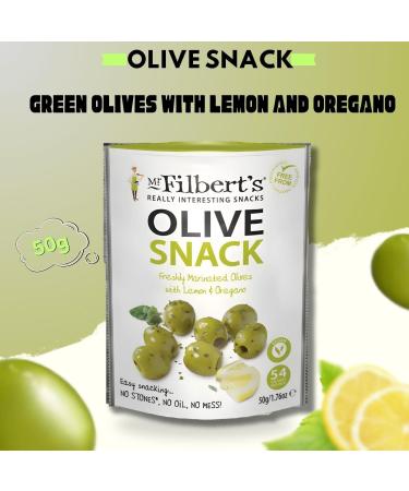 Mr Filberts Green Olives Snack Pick N Mix | Choose From 3 Flavours | Chilli & Black Pepper Lemon & Oregano Rosemary & Garlic - Pack of 3 x 50g 50 g (Pack of 3) - Buy Online on GoSupps.com