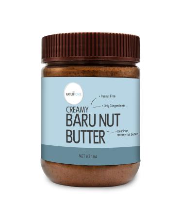 Naturtonix Baru Nut Butter, Peanut Free, Certified Vegan & Kosher, Creamy, Thick, Only 3 Ingredients, Gluten Free & 7g Protein, Great on Bread, Fruit, Crackers & Snacks, 11 Ounces