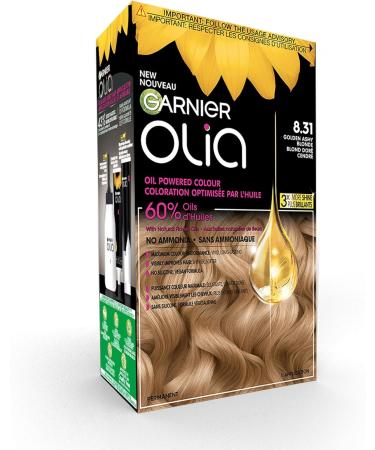 Garnier Olia Permanent Hair Dye Ammonia-Free Hair Color 8.31 Golden Ashy Blonde 100% Grey Coverage Long-Lasting Hair Shine With 60% Oils 1 Application LIGHT / BLONDE SHADES 8.31 Golden Ashy Blond - Buy Online on GoSupps.com