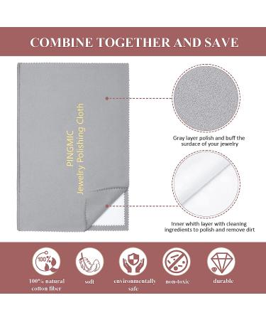 6-Pack Jewelry Polishing Cloths for Silver, Gold, Platinum, and More - Professional Multi-Layer Cleaning Cloth Set - 11'' x 14'' and 4'' x 8'' Sizes - Buy Online on GoSupps.com