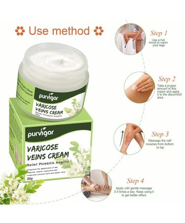 Purvigor Varicose Vein Cream - Eliminate Spider Veins & Phlebitis Angiitis on Leg, Body & Arms - Buy Online on GoSupps.com