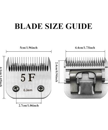 DAGIJIRD 5F Hair Clipper Blade Detachable Dog Grooming Blades for Andis Dog Hair Clipper Length 14 63mm - Buy Online on GoSupps.com