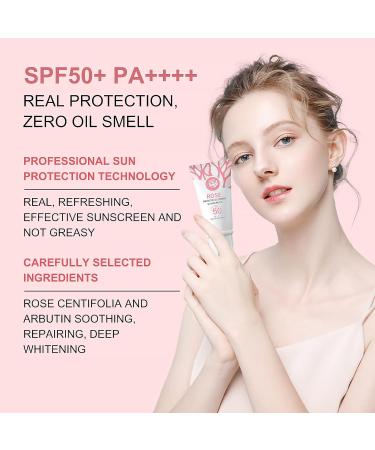 Arbutin Glowing Sunscreen SPF 50+ Face Sun Cream SPF 50 PA++++ Suncream Factor 50 for Face Facial Sunscreen SPF 50 Ultra Light UVA & UVB Protetion Non-Greasy Anti-Dark Spots Waterproof - Buy Online on GoSupps.com