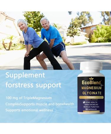 EcoBlend Magnesium Glycinate - Highly Absorbable Magnesium Supplement for Muscle Relaxation Sleep Support & Stress Relief Non-GMO & Vegan Friendly - Buy Online on GoSupps.com