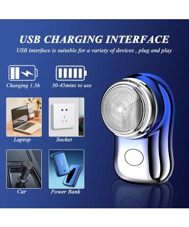 Mini Shave Travel Shaver Men Electric Razor for Men Portable Electric Shaver Mini Shaver Rechargeable Men's Portable Shaver for Home Travel Office Gradient Blue - Buy Online on GoSupps.com