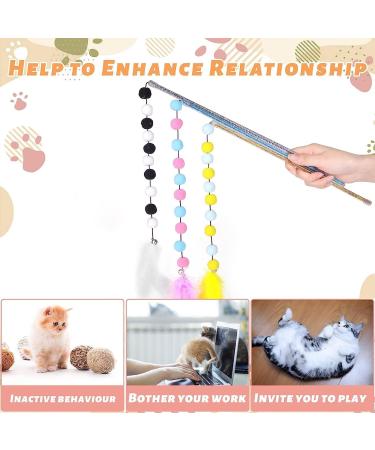 Cat Wand 6Pcs Cat Toys Interactive Cat Toys for Indoor Cats Adult Kitten Include Replacement Feathers 3Pcs Cat Wand Toy Set Retractable Interactive Cat Wand Rod Colourful Refills - Buy Online on GoSupps.com