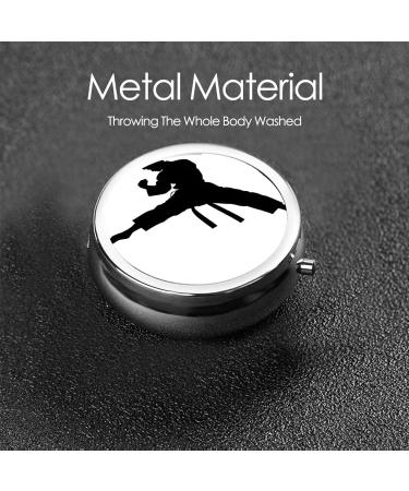 Taekwondo Mini Round Pill Box - 3 Compartment Medicine Organizer for Travel & Home Use - Buy Online on GoSupps.com
