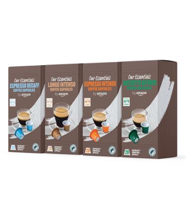 by Amazon Coffee - Nespresso - Intenso Capsules Assortment - 50% Arabica 50% Robusta Medium Roast - 80 pieces 4 pack
