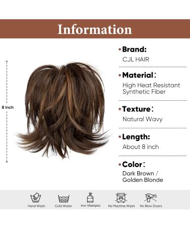 8 CJL Hair Claw Clip Ponytail Extension Dark Brown/Golden Blonde - Buy Online on GoSupps.com