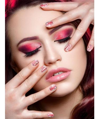 Ebanku 20pcs Rose Gold Foil UV Gel Nail Film - Self-Adhesive Nail Wraps & Stickers with Nail File for Women & Girls - Buy Online on GoSupps.com