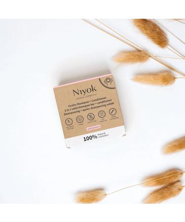  Niyok Niyok 2-in-1 Solid Shampoo + Conditioner "Soft Blossom" (80 g) Vegan Hair Soap Sustainable Shampoo and Conditioner 100% Cosmetic - Buy Online on GoSupps.com