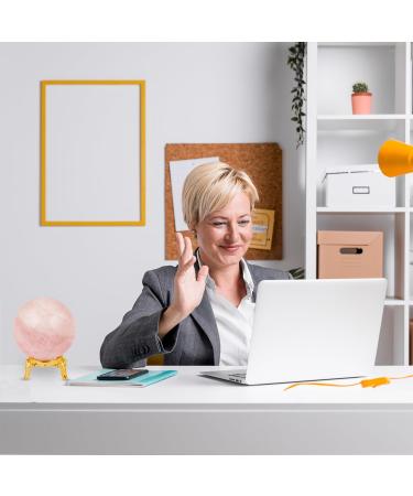 PYOR Rose Quartz Sphere Gem Ball with Stand - Meditation & Feng Shui Crystal Decor for Wealth & Harmony - Buy Online on GoSupps.com