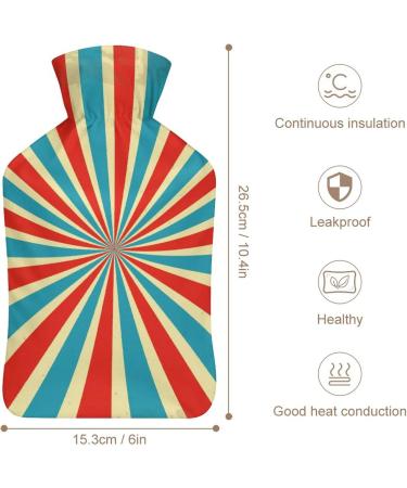 Color Stripe Hot Water Bottle with Plush Cover | Hand Warmer for Adults & Children - 26.5x15.3cm - International Shipping - Buy Online on GoSupps.com