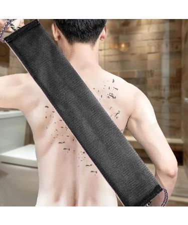 Tuxxjzm Back Washing Towel | Wash Cloths for Showering - Deep Cleansing Back Scrub Cloth for for Showering All Skin Types Mud Scrubbing Tool Black - Buy Online on GoSupps.com