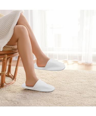 40 Pairs Non-Slip Disposable Spa Slippers - White Closed Toe Hotel House Slippers for Men Women - Ideal for Home, Hotel, Wedding Supplies - Buy Online on GoSupps.com