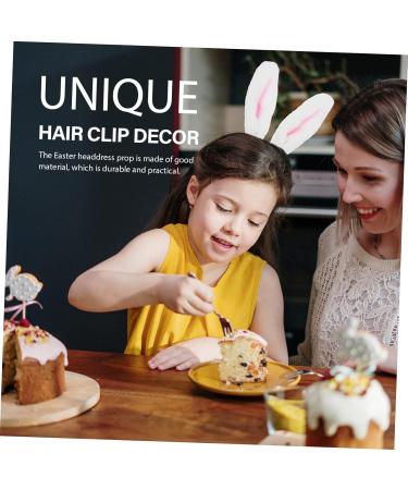 Angoily 1 Pair Bunny Ear Hair Clip Issue Card Alloy Loli Women's White - Buy Online on GoSupps.com