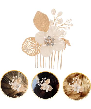 BIUDECO Gold Leaf Side Comb Side Comb Headpiece Hair Side Comb for Women Bridal Hair Clips Hair Accessories for Bride Hair Accessories for Women Hair Comb for Women Hair Pin - Buy Online on GoSupps.com