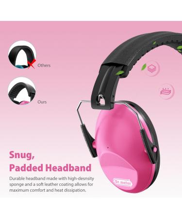 Dr.meter Children Ear Defenders SNR 27dB Protective Earmuffs - Rose Red - Buy Online on GoSupps.com