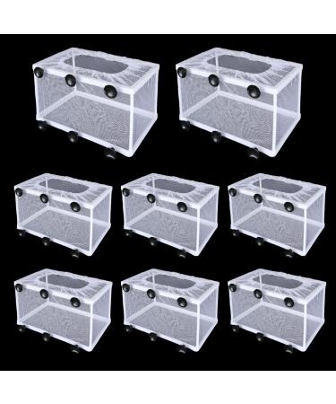 FVIEXE 8PCS Breeder Box for Fish Tank Net Aquarium Fish Breeder Box Big Nylon Mesh Fish Fry Hatchery Breeder Box Separation Net Hang on Fish Isolation Box Hatching Box Juvenile Fish Spawning Incubator