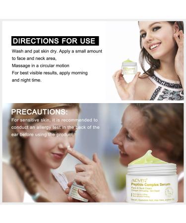 Peptide Complex Cream for Anti-Wrinkle & Firming | Natural Hydrating Moisturizer with Collagen Boost | Face & Neck Cream with Hyaluronic Acid & Aloe Vera - All Skin Types - Buy Online on GoSupps.com