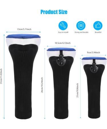 Lybile Golf Club Head Covers Set - 4Pcs Long Neck Mesh Headcovers with Interchangeable No. Tags in Blue - Buy Online on GoSupps.com