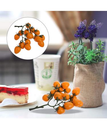 HOMSFOU 2pcs Simulated Fruit Artificial Cherry Tomatoes Model Miniature Dollhouse Accessories Home Decoration Home Plant Decor Kitchen Decoration Fruit Prop Plastic Fake Fruit Sculpture Yellowx2pcs 12X20CMx2pcs - Buy Online on GoSupps.com