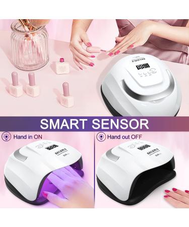 NAILGIRLS 168W UV LED Nail Lamp | Professional Fast UV Light Gel Polish Curing | 4 Timer Settings | Auto Sensor Nail Dryer for Home & Salon Use - Buy Online on GoSupps.com