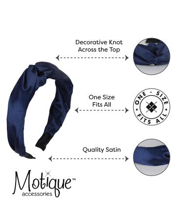 Motique Accessories Satin Twist Turban Headband for Women - Navy - Buy Online on GoSupps.com