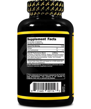 Primaforce Peak O2 Performance Mushroom Powered Oxygen Absorption Booster (180 Capsules) (2 000 mg Per Serving 60 Servings) - Athletic Performance Supplement Ultimate Mushroom Blend - Buy Online on GoSupps.com
