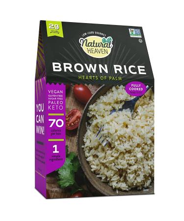 Natural Heaven Hearts of Palm Brown Rice | Gluten-Free | 4g of Carbs | High Fiber | Keto | Paleo | Vegan - Vacuum Packed - (9 Ounce - 1 Count)