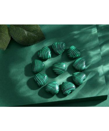 MAIBAOTA Malachite Healing Crystals Gemstones Pocket Gifts Heart-Shaped Nature Spiritual Energy for Women Men Reiki Divination Balancing Yoga Meditation 10PCS - Buy Online on GoSupps.com