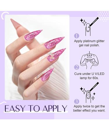 Saviland Platinum Glitter Gel Nail Polish Set - 12 Colors | Soak Off Nail Art for Home DIY & Professionals - 6ML - Buy Online on GoSupps.com