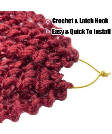Passion Twist Hair 24 Inch 7 Packs Water Wave Crochet Hair Briads Burgundy Red Bug Color | Pre-looped Braiding Hair Synthetic Crochet Hair - 24in (Pack of 7) BUG - Buy Online on GoSupps.com