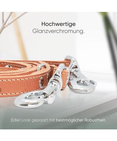 Freudenier Triple Adjustable Dog Leash - 2m Certified Leather Stylish & High Quality | Amstelpark Collection (Cognac 20mm) - International Shipping Available - Buy Online on GoSupps.com
