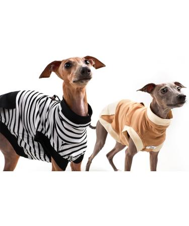 Petley Sweater Dog Sweatshirts Turtleneck Dog Jumper Knit Dog Sweater Cat Jumper Sweater Knitwear striped Clothes Camel for Greyhound and Dachshund (Greyhound Medium) - Buy Online on GoSupps.com