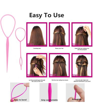 1000Pcs Small Elastic Rubber Hair Bands Set with Loop Styling Tool for Girls and Women - Includes 2 Topsy Hair Tail Tools, 1 Rattail Comb, and 5 Duckbill Clips - Braids Accessories Type 20 - Buy Online on GoSupps.com