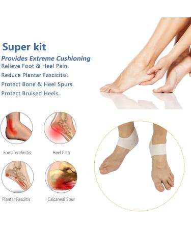 Plantar Fasciitis Heel Cups - Gel Inserts for Heel Pain, Achilles Tendinitis, and Dry Cracked Heels (3 Pairs) - FSA/HSA Eligible - Buy Online on GoSupps.com