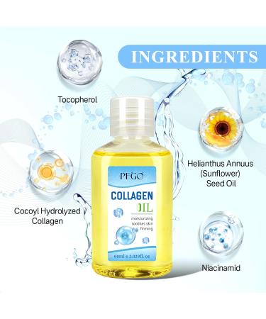 PEGO Collagen Body Oil,Skin Moisturizer,Massage Oil,Hydrating Skin Moisturizer & Spa-Grade Massage Oil,Targets Dry Patches, Rough Heels & Dull Skin,Multi-Area Use for Face, Body, Legs & Feet (1Pack) 2.03 Fl Oz (Pack of 1) - Buy Online on GoSupps.com