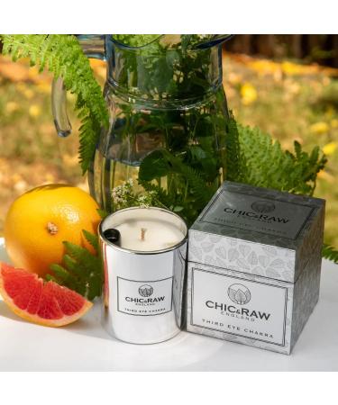 Buy Third Eye Chakra Luxury Crystal Candle | Clear Quartz & Black Obsidian | Soy Candles for Home | Scented Candles for Men & Women - Buy Online on GoSupps.com