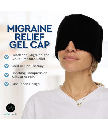 Migraine Relief Gel Cap - Cold Therapy Head Wrap for Ice Pack Mask (Black 360 Gel Surround) - Buy Online on GoSupps.com