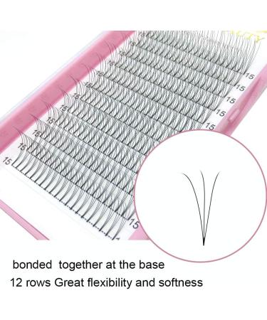 3D-D-0.10 Pre Made Fan Eyelash Extensions 9-15mm - Short Stem Russian Volume Lashes - 0.07/0.10 Mix - Premade Fans for Perfect Lash Extensions - Buy Online on GoSupps.com