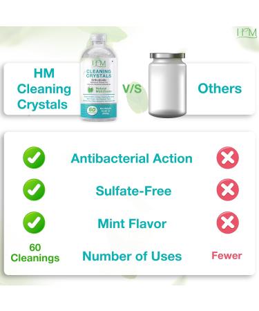 Happy Moms HM Cleaning Crystals for Aligners Retainers & Dentures Natural Mint Flavor | Eliminates Odor & Freshens | Sulfate-Free Non-Abrasive Daily Appliance Cleaner 60 Cleanings (300g) - Buy Online on GoSupps.com