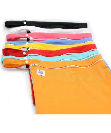 PINK & BLUE - Reusable Washable Wet & Dry Bag for Disposable/Cloth Baby Diapers - Leakproof Environmentally Friendly Wet & Dry Bag with Zipper Snap Handle - A Set of 2 PCS (Red & Yellow) - Buy Online on GoSupps.com